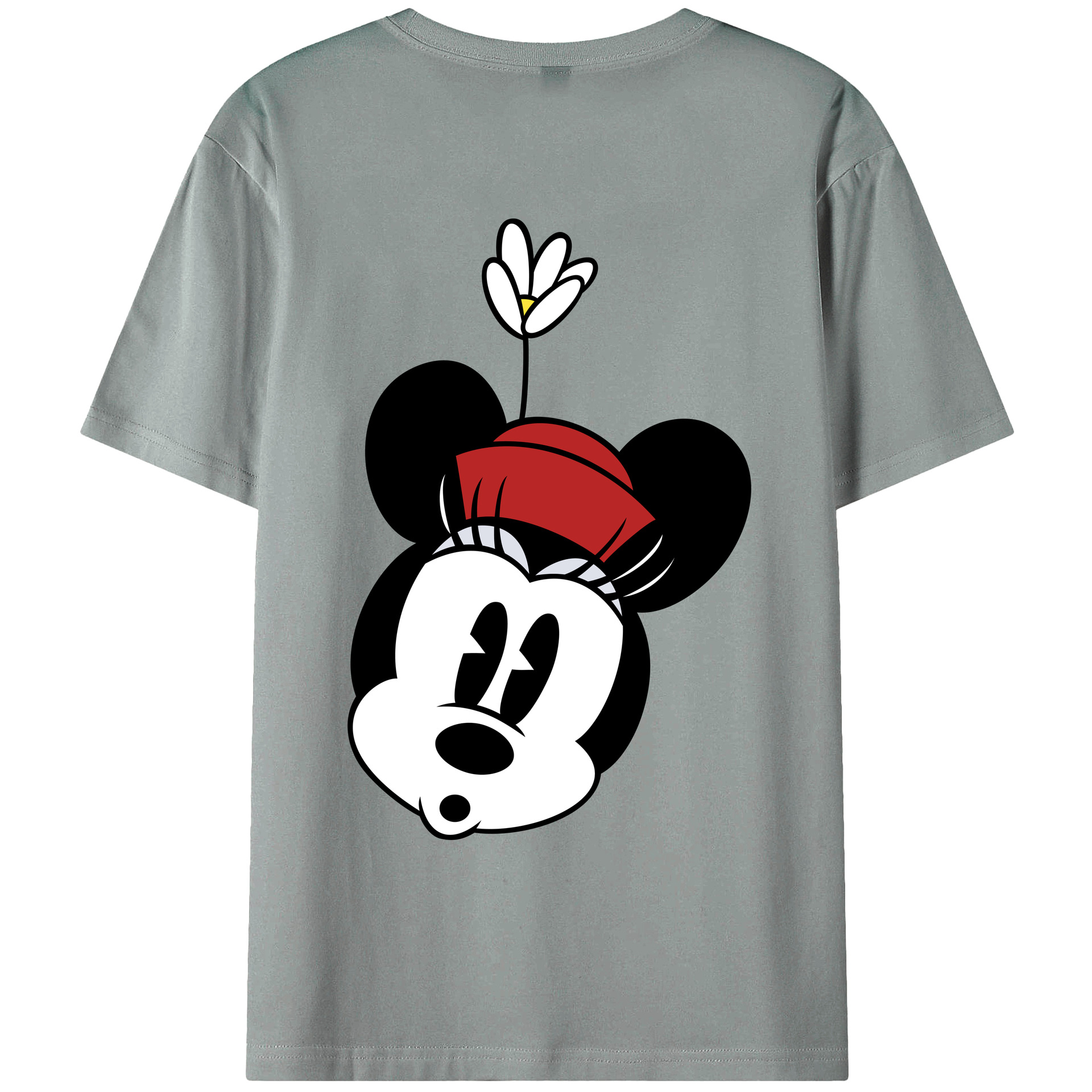 ミッキーマウス Mickey Mouse 綿100％ メンズ半袖Tシャツ（バックプリント） 通気性